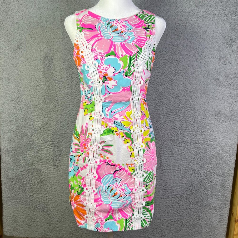 Lilly Pulitzer Shift Dress 2 Pink Nosey Posey Floral Target 20th Anniversary - Picture 1 of 8